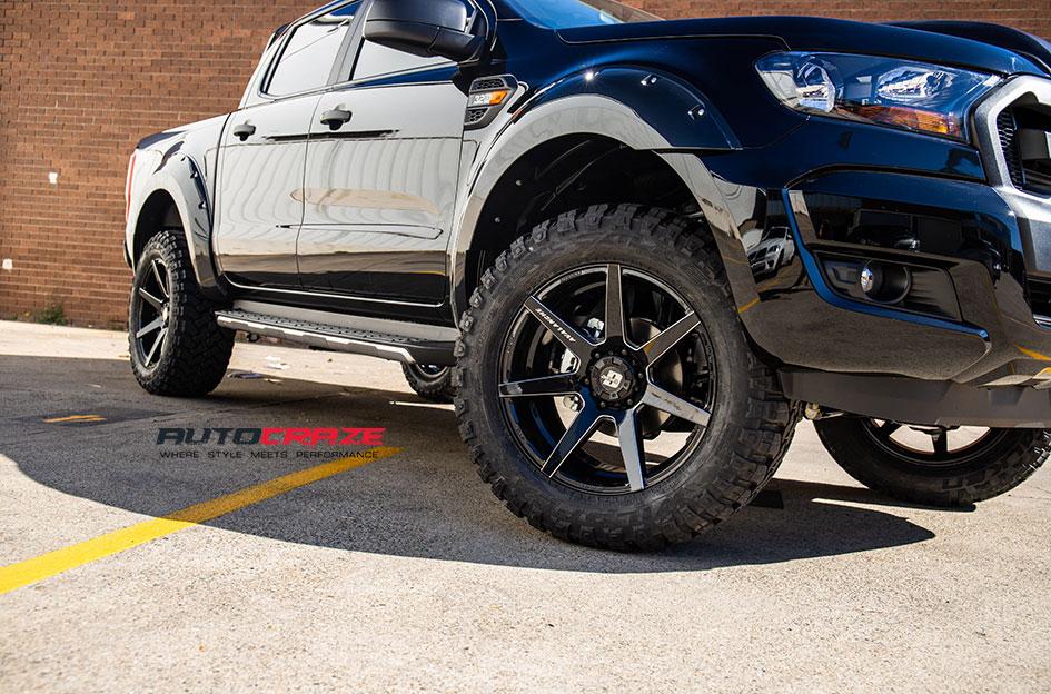 FORD RANGER AVALANCHE MATTE BLACK FRONT MILLED